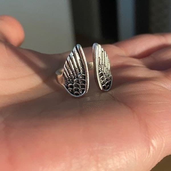 The Angel Wing Ring. Adjustable 925 open ring - Thumbnail 6