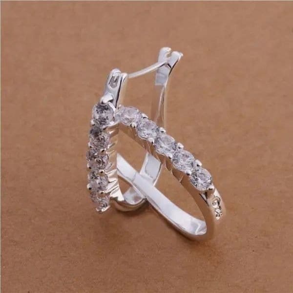 The Retro Upgrade sterling silver and crystal hoop earrings - Thumbnail 5