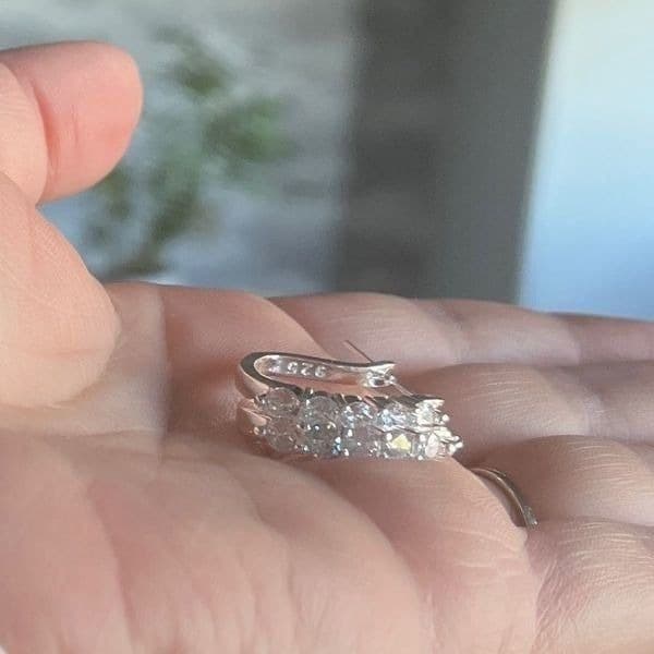 The Retro Upgrade sterling silver and crystal hoop earrings - Thumbnail 12