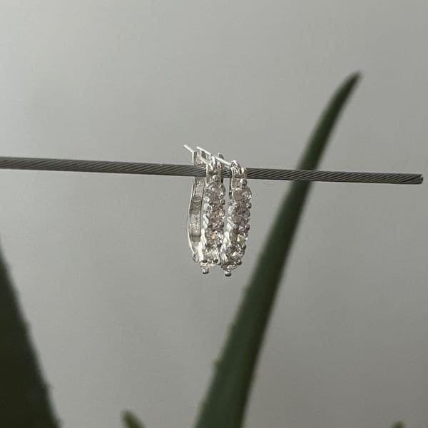 The Retro Upgrade sterling silver and crystal hoop earrings - Thumbnail 3