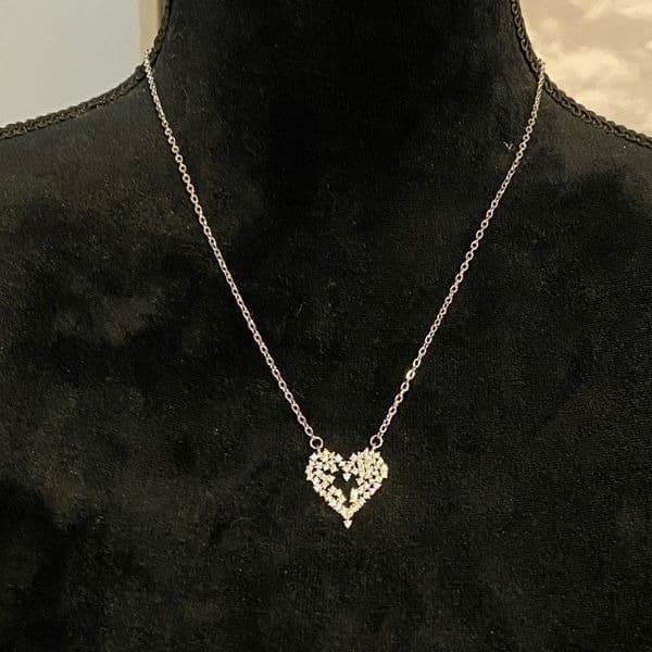 Love Cubic Zirconia Heart 925 pendant Necklace - Thumbnail 8