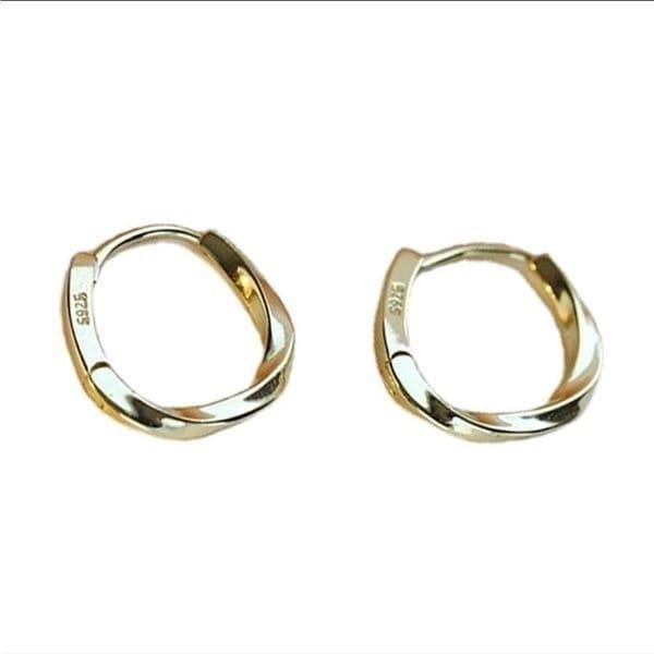 The Mini Abstract Gold Hoop earring in 925 silver - Image 1
