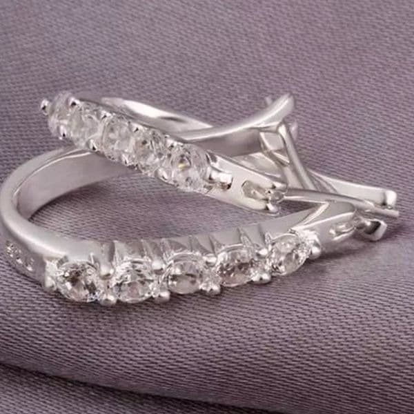 The Retro Upgrade sterling silver and crystal hoop earrings - Thumbnail 8