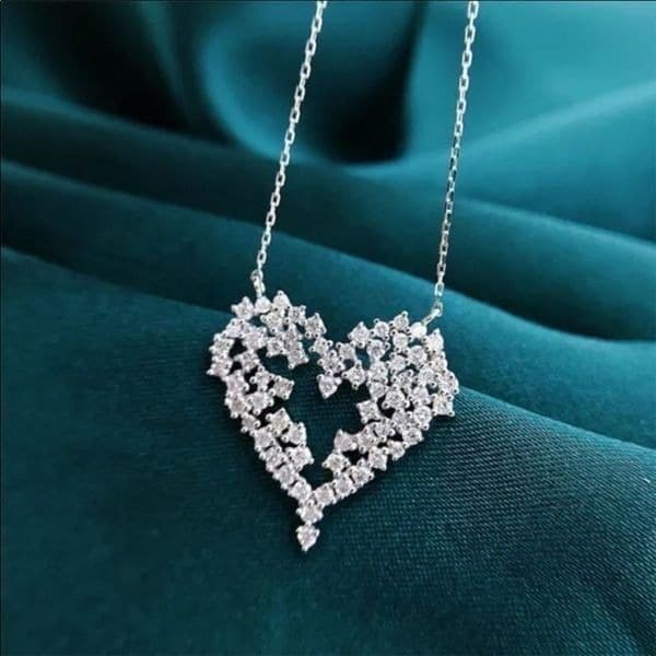 Love Cubic Zirconia Heart 925 pendant Necklace - Image 1