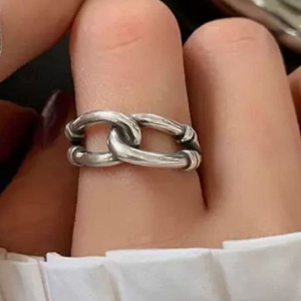 The Tie Me In Knots Ring, adjustable in 925 silver - Image 1