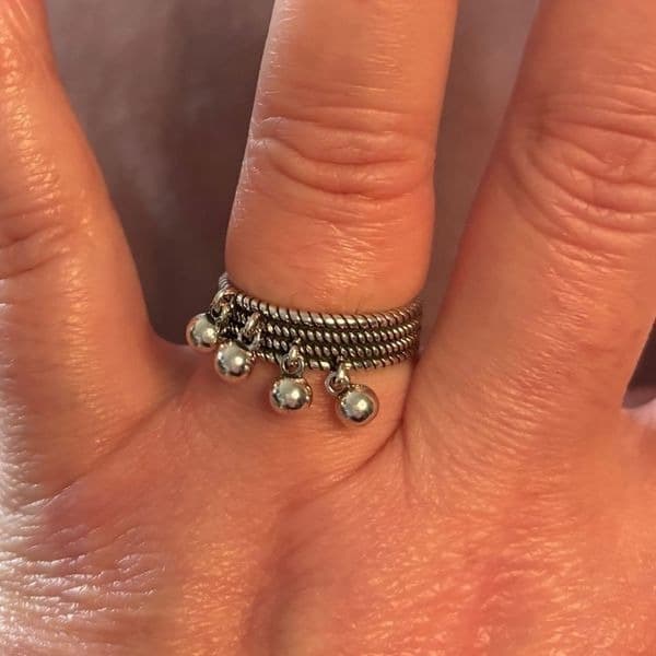 The bubble drop ring in 925 silver - Thumbnail 8