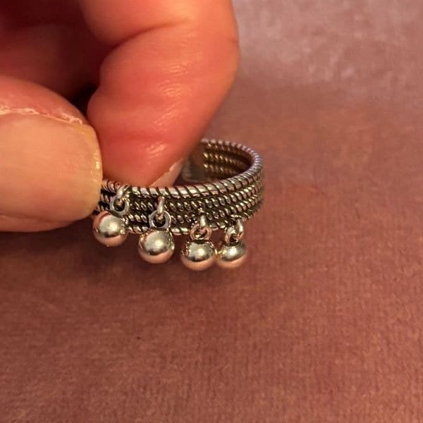 The bubble drop ring in 925 silver - Thumbnail 6