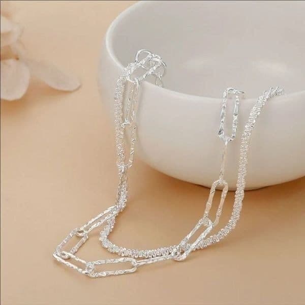 The Mixed Media double strand paperclip Bracelet in 925 - Thumbnail 4