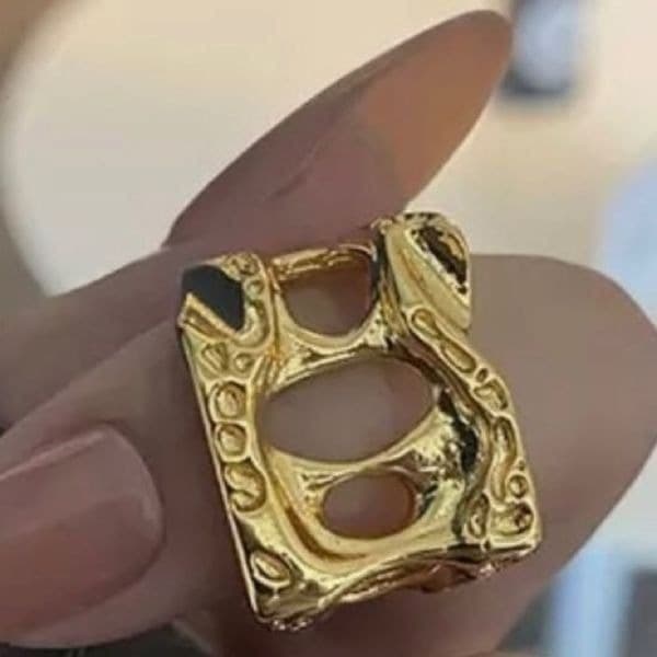 The Monster Ring adjustable in yellow gold plated 925 silver - Thumbnail 5