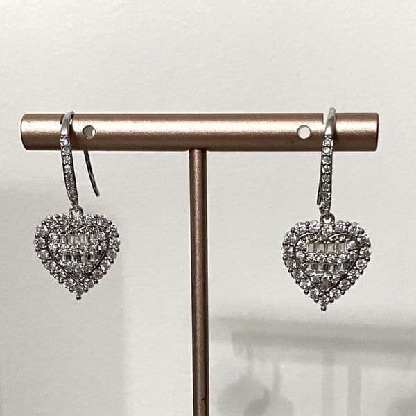 The Heart of Bling 925 Silver Drop Earrings - Thumbnail 6