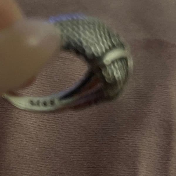 The Blue Eyed Owl Ring in antiqued 925 silver - Thumbnail 4