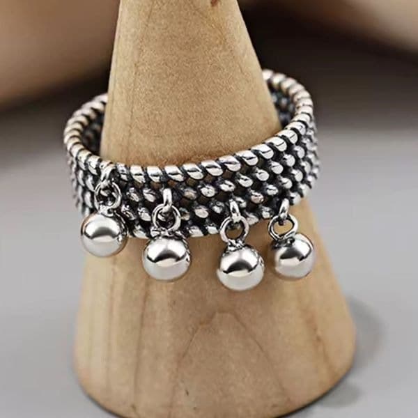 The bubble drop ring in 925 silver - Thumbnail 10