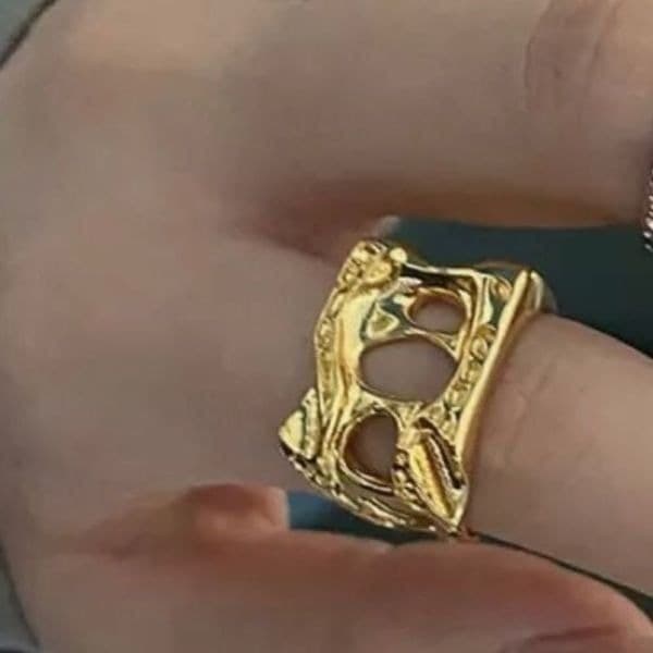 The Monster Ring adjustable in yellow gold plated 925 silver - Thumbnail 4