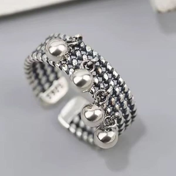 The bubble drop ring in 925 silver - Thumbnail 11