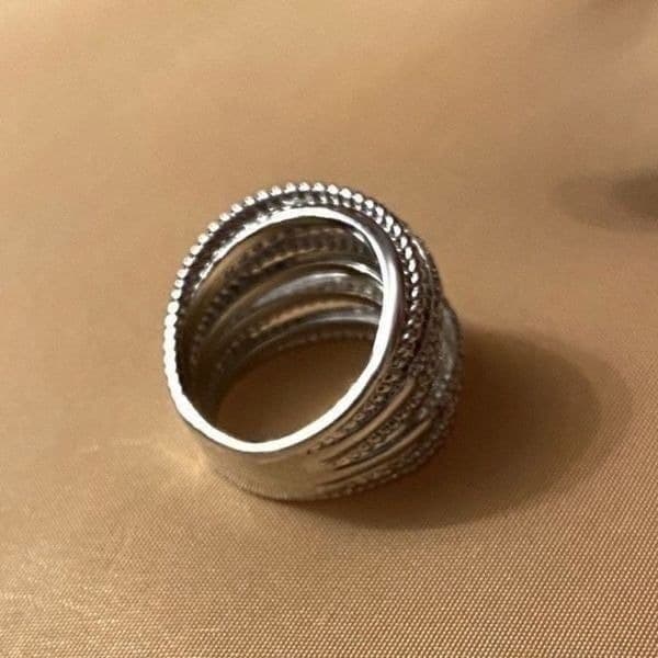 The Moderne Statement band ring in 925 & white sapphire sz 6 - Thumbnail 9