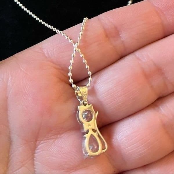The Couture Cat Pendant Necklace and earrings set in sterling silver - Thumbnail 9