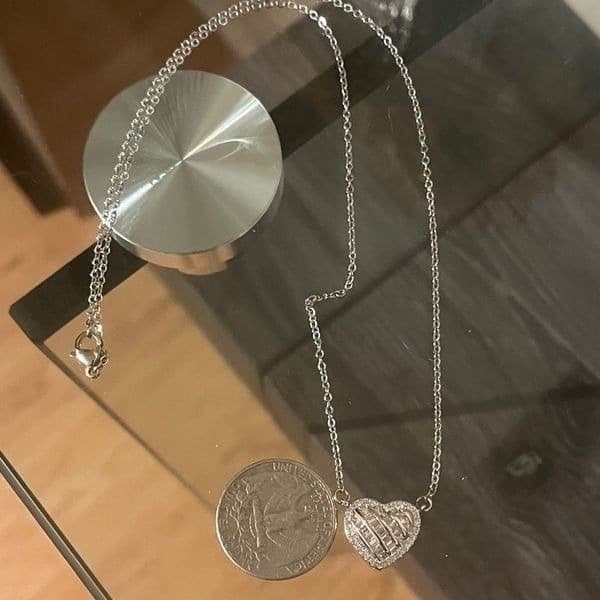 The Romantic Heart Pendant Necklace in 925 and cubic zirconia - Thumbnail 7