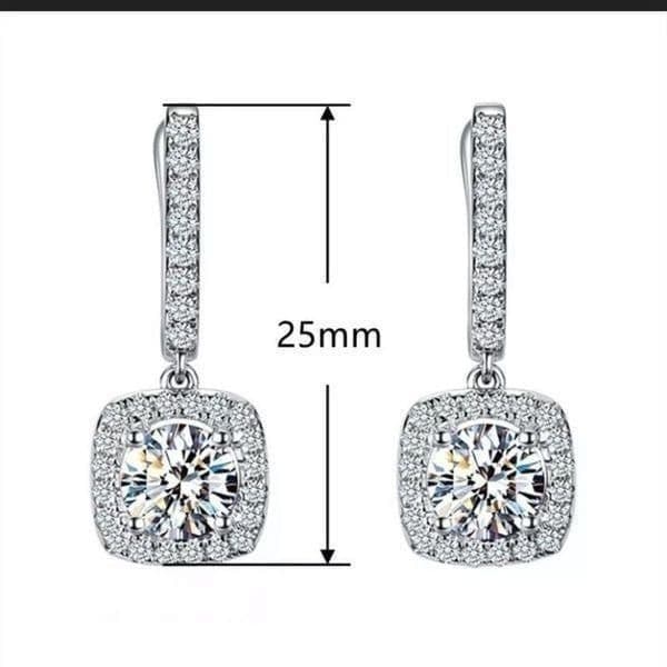 The Bling Bae 925 Silver Drop White Sapphire Earrings - Thumbnail 3