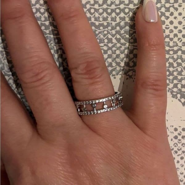 The Dainty Eternity Band with lab created stones and 925 silver Sz 7 - Thumbnail 3