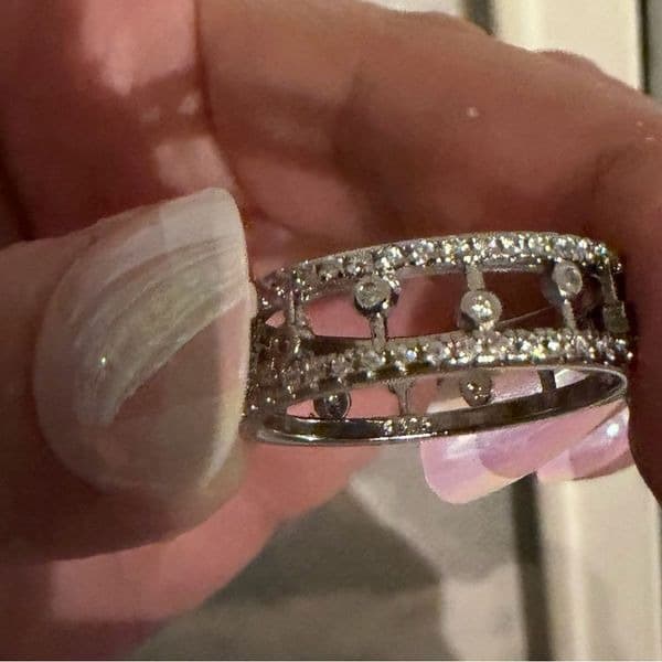 The Dainty Eternity Band with lab created stones and 925 silver Sz 7 - Thumbnail 5