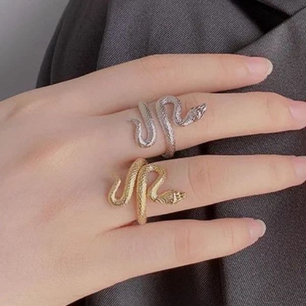 The Golden Serpent Ring in 925 silver plated 14k gold - Thumbnail 5
