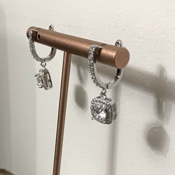 The Bling Bae 925 Silver Drop White Sapphire Earrings - Thumbnail 9