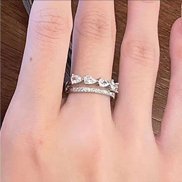The Lucky Girl Ring adjustable in 925 silver with cubic zirconia - Thumbnail 6