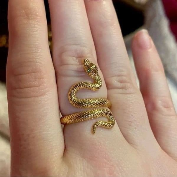 The Golden Serpent Ring in 925 silver plated 14k gold - Thumbnail 6