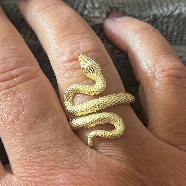 The Golden Serpent Ring in 925 silver plated 14k gold - Thumbnail 8