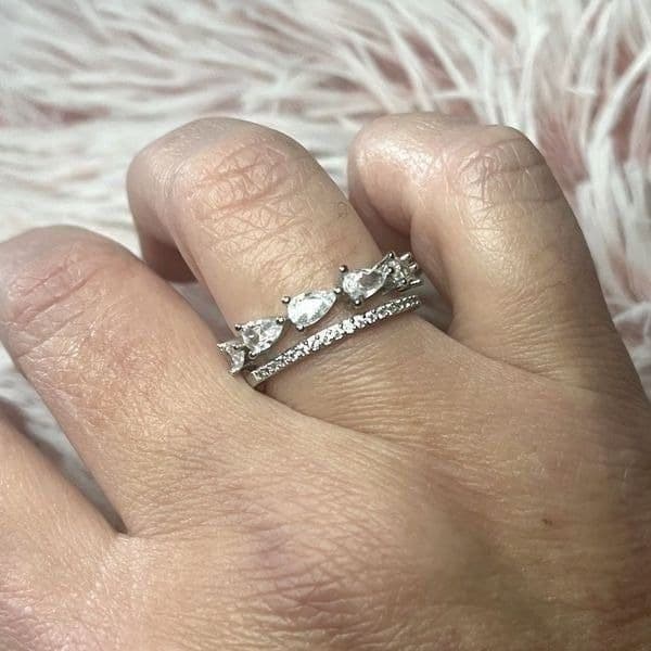 The Lucky Girl Ring adjustable in 925 silver with cubic zirconia - Image 1