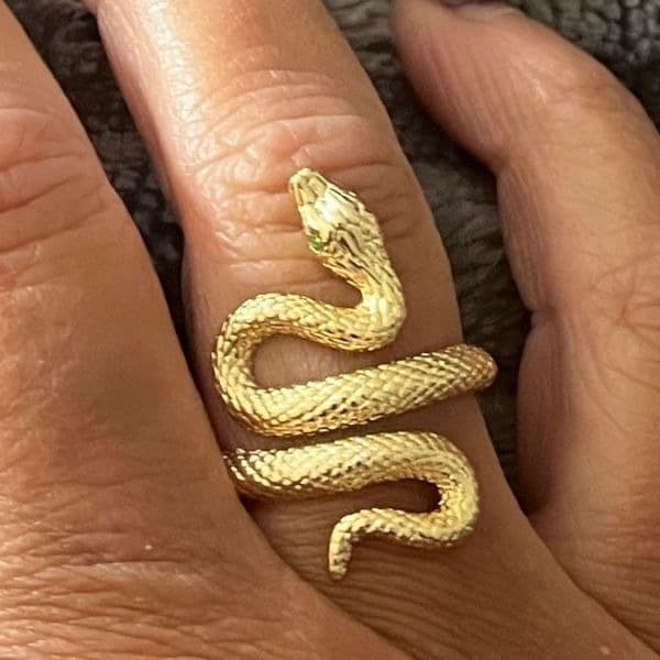 The Golden Serpent Ring in 925 silver plated 14k gold - Thumbnail 10