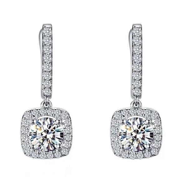 The Bling Bae 925 Silver Drop White Sapphire Earrings - Thumbnail 4