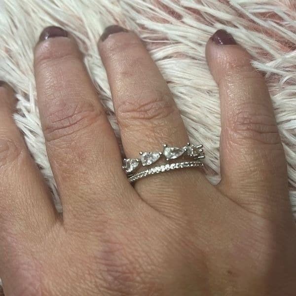 The Lucky Girl Ring adjustable in 925 silver with cubic zirconia - Thumbnail 2