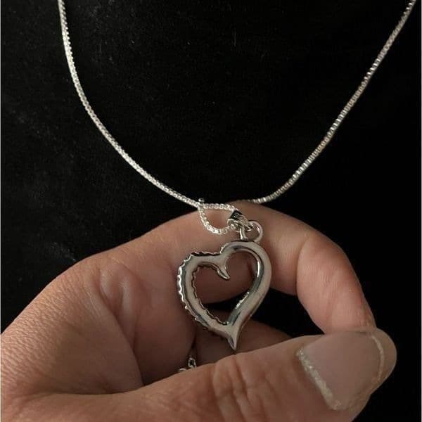 The Crystal Heart Necklace and Earrings set in 925 silver and crystals - Thumbnail 6