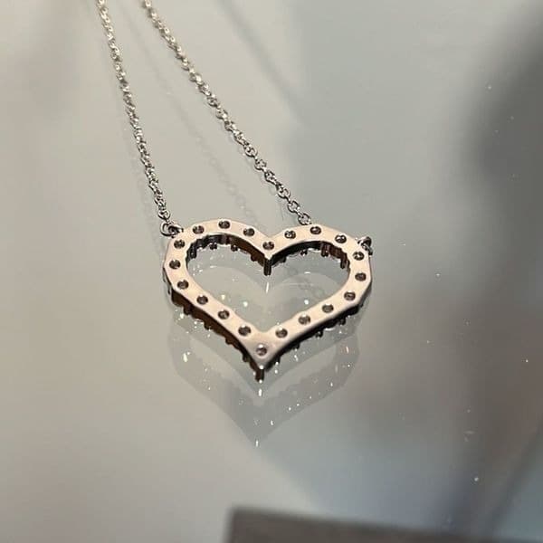Last one!!The Darling Heart and sterling necklace with lab created stones - Thumbnail 4