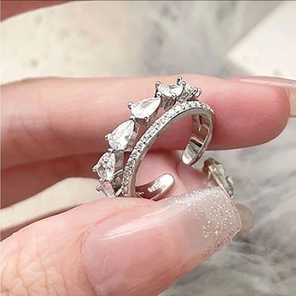 The Lucky Girl Ring adjustable in 925 silver with cubic zirconia - Thumbnail 8