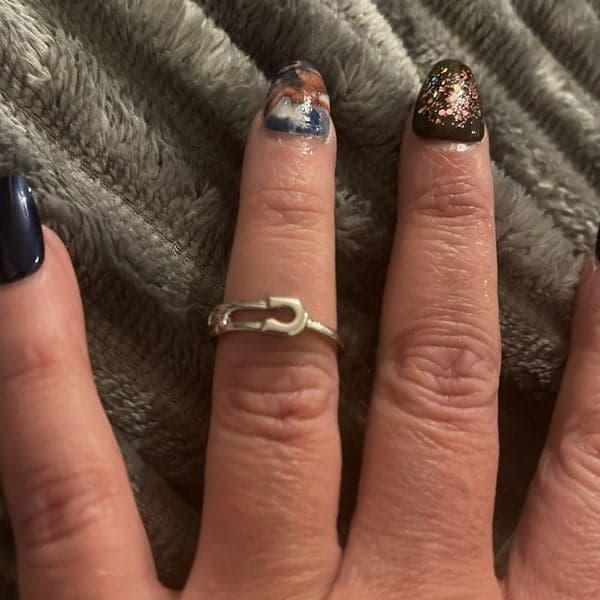 The Mini Safety Pin Ring with cubic zirconia - Thumbnail 6