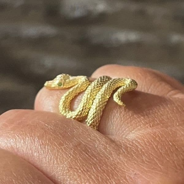 The Golden Serpent Ring in 925 silver plated 14k gold - Thumbnail 9