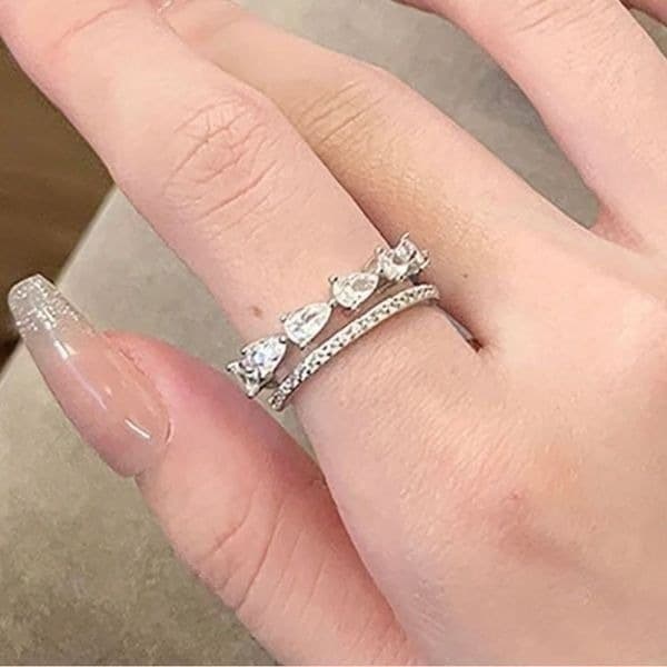 The Lucky Girl Ring adjustable in 925 silver with cubic zirconia - Thumbnail 7