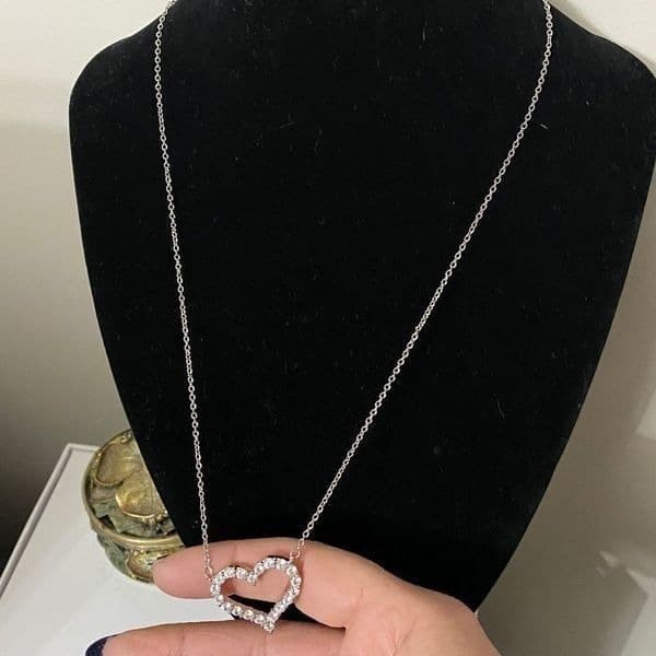Last one!!The Darling Heart and sterling necklace with lab created stones - Thumbnail 11