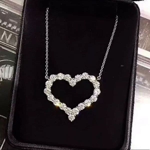 Last one!!The Darling Heart and sterling necklace with lab created stones - Thumbnail 10