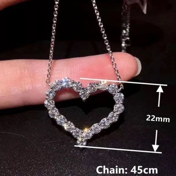 Last one!!The Darling Heart and sterling necklace with lab created stones - Thumbnail 3