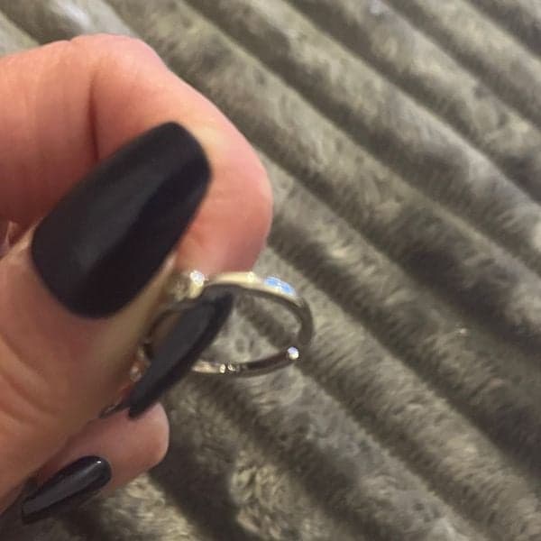 The Mini Safety Pin Ring with cubic zirconia - Thumbnail 7