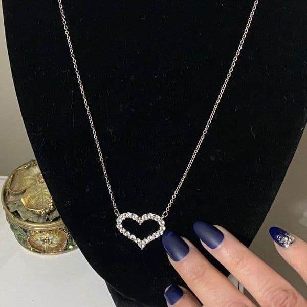 Last one!!The Darling Heart and sterling necklace with lab created stones - Thumbnail 6