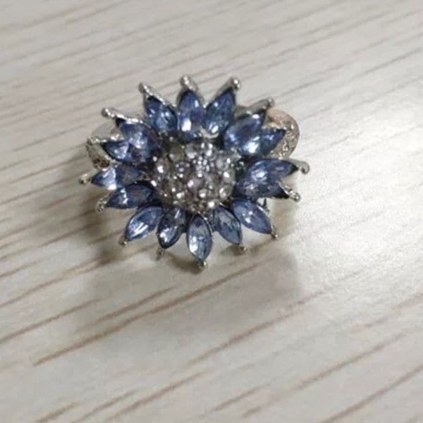 The Poppy Estate inspired blue flower ring in 925 Silver - Thumbnail 4