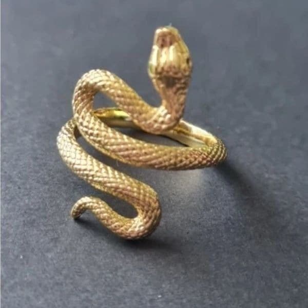 The Golden Serpent Ring in 925 silver plated 14k gold - Thumbnail 3