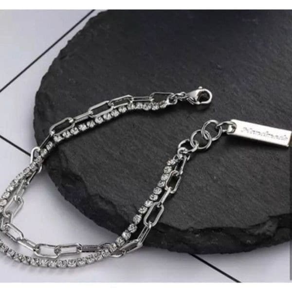 The Mixed Media 2 strand Bracelet in 925 and cubic zirconia. - Thumbnail 5