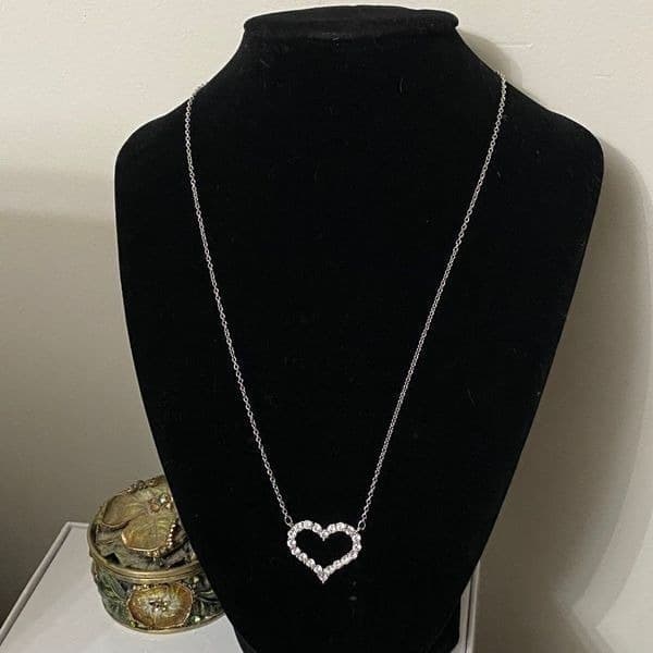Last one!!The Darling Heart and sterling necklace with lab created stones - Thumbnail 9
