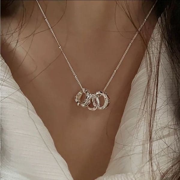 The Trio Ring Pendant Necklace in 925 silver - Image 1