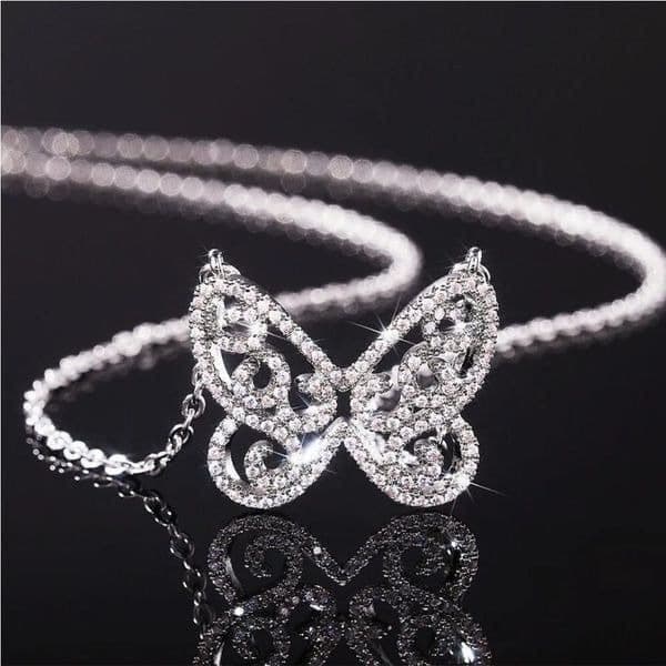 The Brilliant Butterfly pendant necklace in 925 silver and cubic zirconia - Image 1